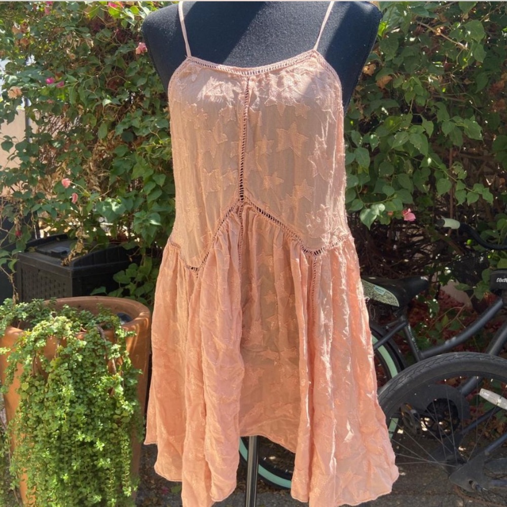 Free People Blush Star Lace-Up Dress